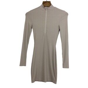 Princess Polly Womens Kiara Bodycon Shirt Dress Beige Size 2